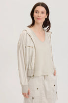 Karney Distressed Bomber - Klondike Pigment by XCVI | 25 South Boutiques