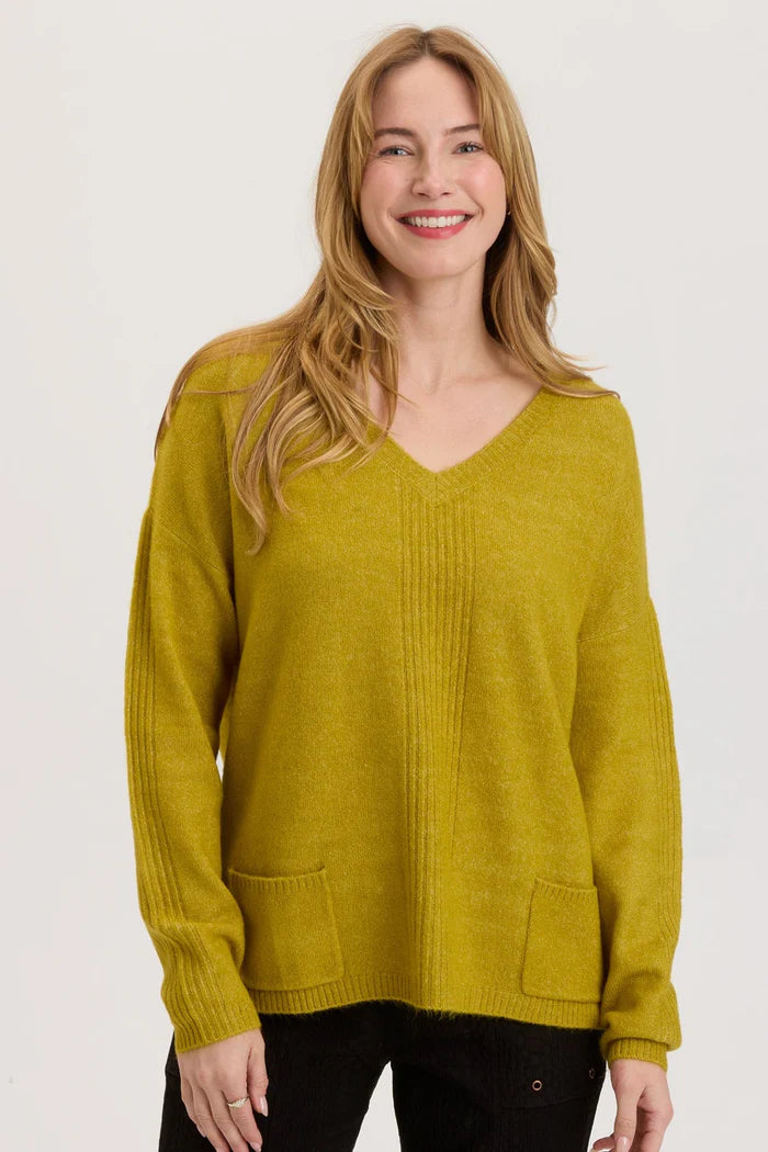 Gresham V Neck Top - Bancha Tea by XCVI | 25 South Boutiques