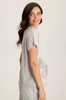 Jolina Twill Embroidered Shirt - Grey Marble by XCVI — alternate view