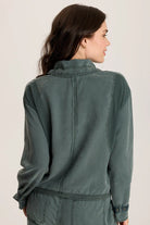 Oziel Twill Utility Jacket - Silken Pine Pigment by XCVI — view 3