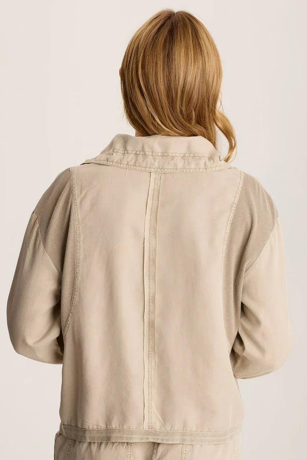 Oziel Twill Utility Jacket - Tanglewood Pigment by XCVI — view 3