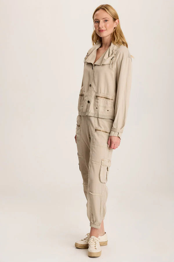 Oziel Twill Utility Jacket - Tanglewood Pigment by XCVI — view 4
