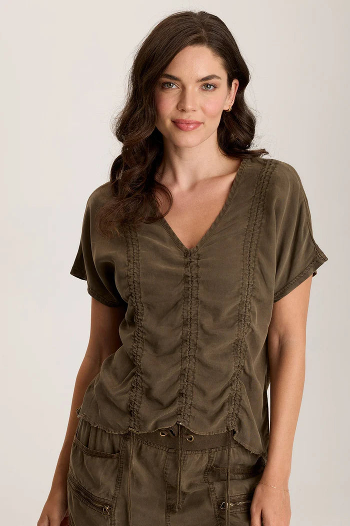 Werner Twill Ruched Cord Top - Westgate Pigment by XCVI | 25 South Boutiques