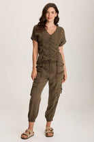 Werner Twill Ruched Cord Top - Westgate Pigment by XCVI — view 4