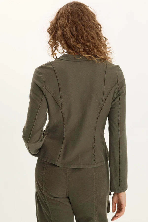 Dunne Twill Knit Stretch Blazer - Rejuvenation by XCVI — view 3