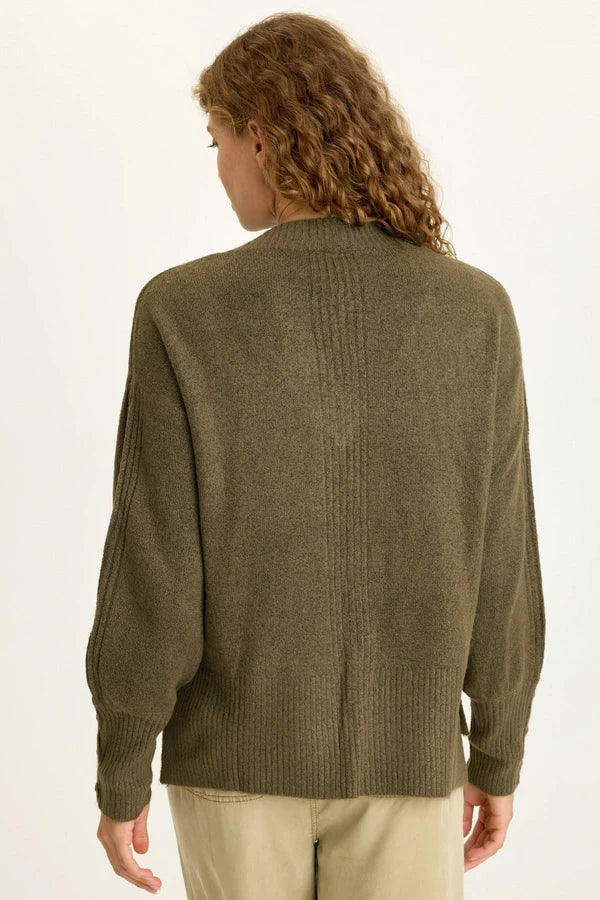 Bronte Relaxed V Neck Knit Sweater - Chesapeake Pine by XCVI — view 3