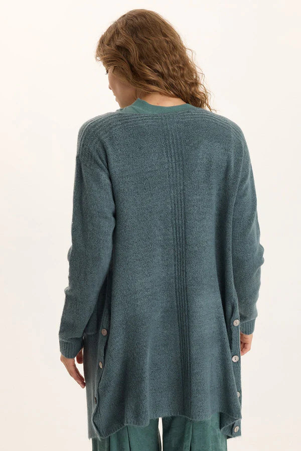 Bayek Open Front Long Cardigan - Blue Oasis by XCVI — view 3