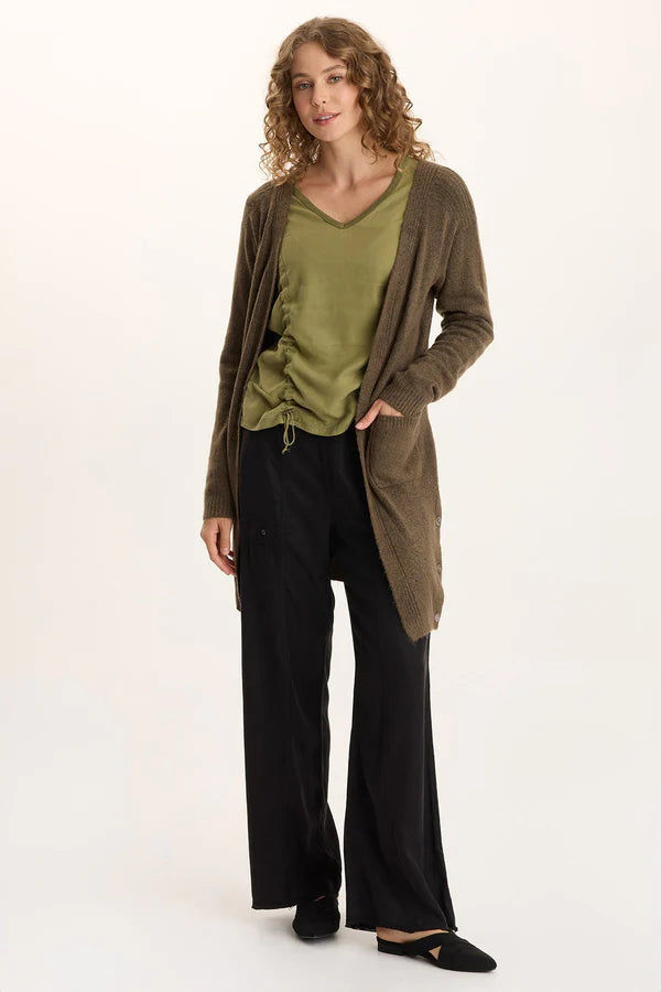 Bayek Open Front Long Cardigan - Chesapeake Pine by XCVI — view 4