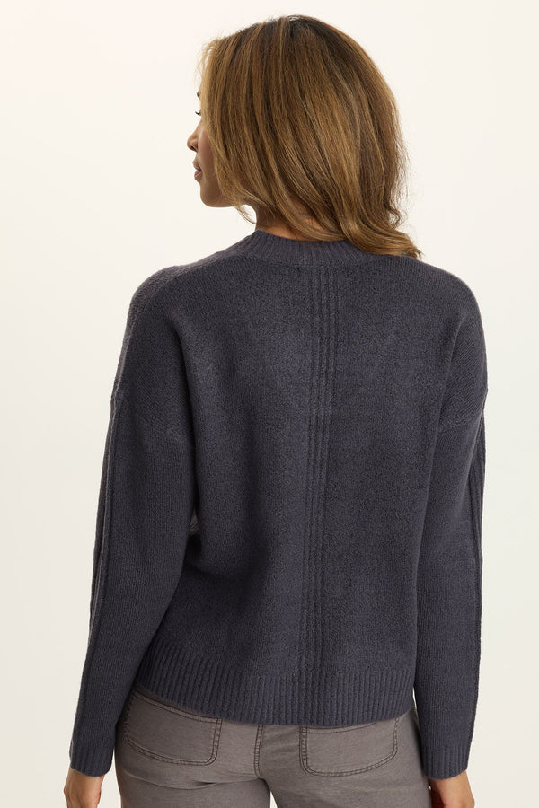 Ambrose Relaxed V-Neck Sweater - Quixotic Plum by XCVI — view 3