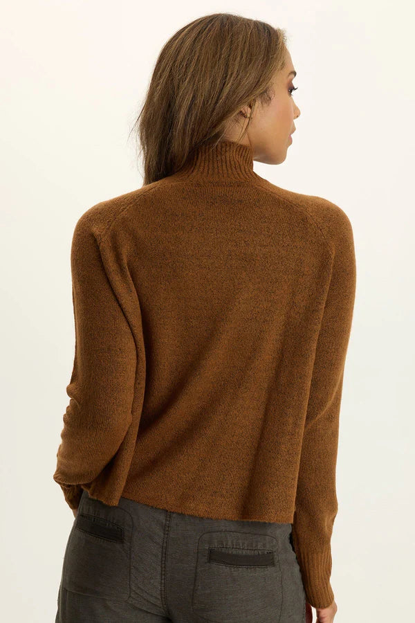 Alessi Mock-Neck Sweater - Tawny Copper by XCVI — view 3