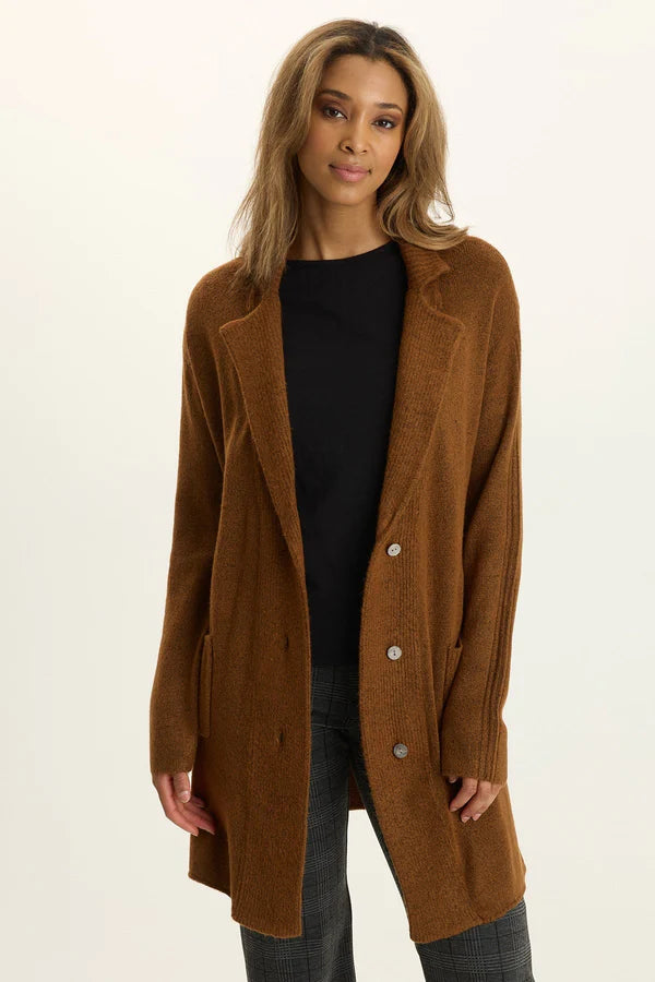 Pierson Longline Knit Cardigan - Tawny Copper by XCVI | 25 South Boutiques