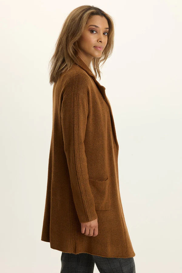 Pierson Longline Knit Cardigan - Tawny Copper by XCVI — alternate view