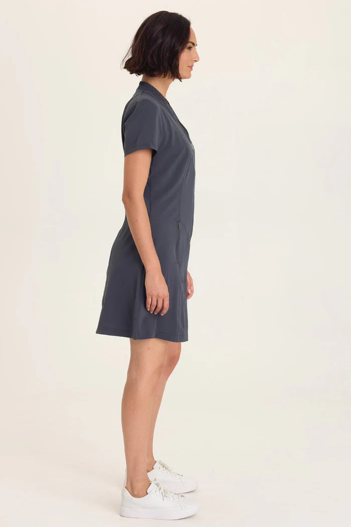 Mulder Active Jacket Dress - Charcoal by XCVI — alternate view