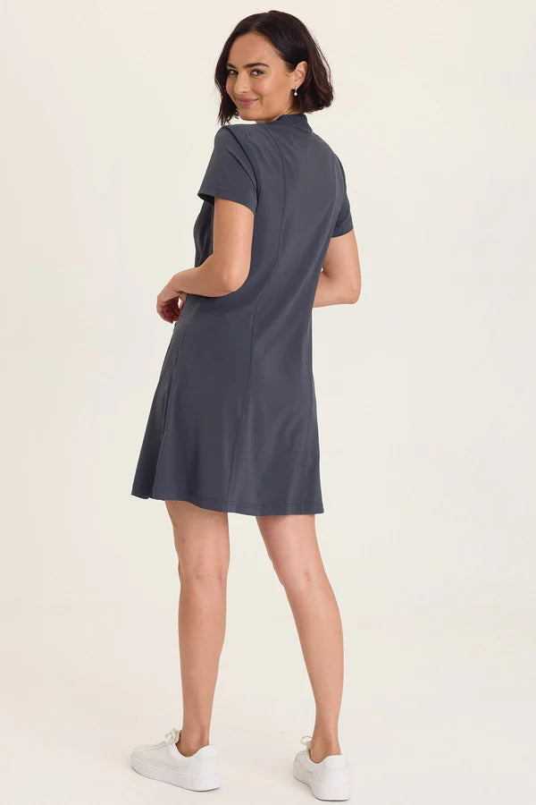 Mulder Active Jacket Dress - Charcoal by XCVI — view 3