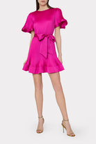 Lumi Satin Pleated Dress - Pink by Milly | 25 South Boutiques