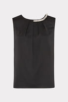 Lily Satin Crystal Embellished Top - Black by Milly — view 4