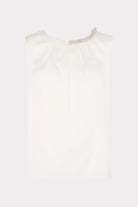 Lily Satin Crystal Embellished Top - White by Milly — view 4