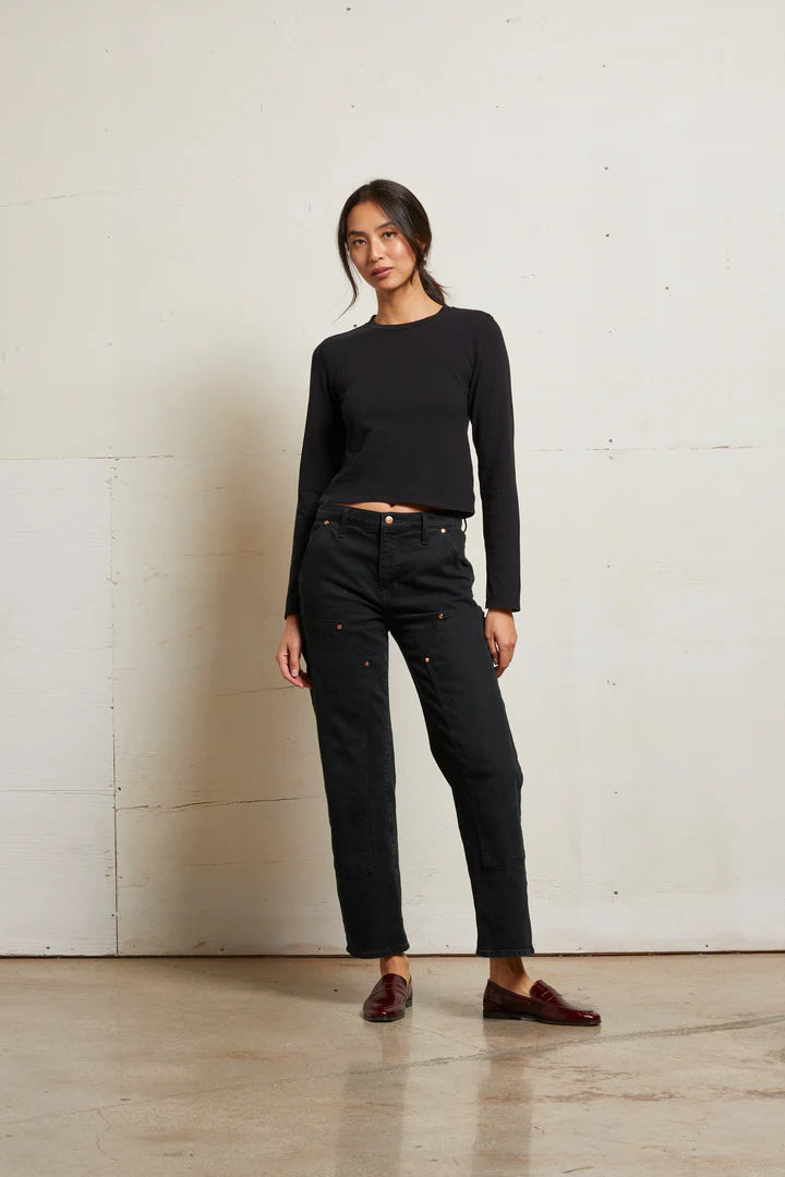 Jamie Cotton Long Sleeve Crew - Black by perfectwhitetee — view 3