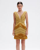 Pampas Fringe Mini Dress - Gold by PatBo | 25 South Boutiques