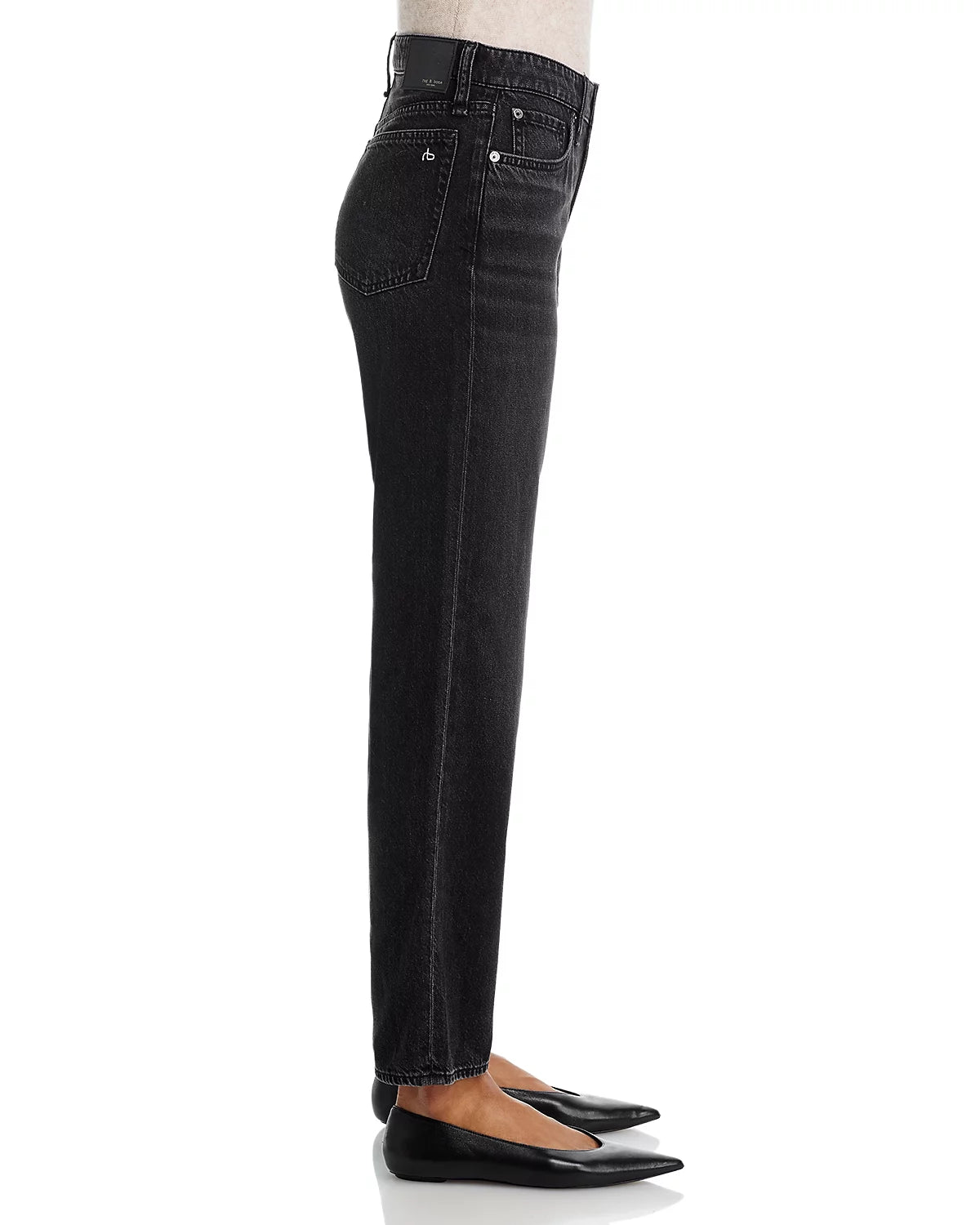 Featherweight Baggy Dre Low Rise Boyfriend Jeans - Jet Black by Rag & Bone — view 4