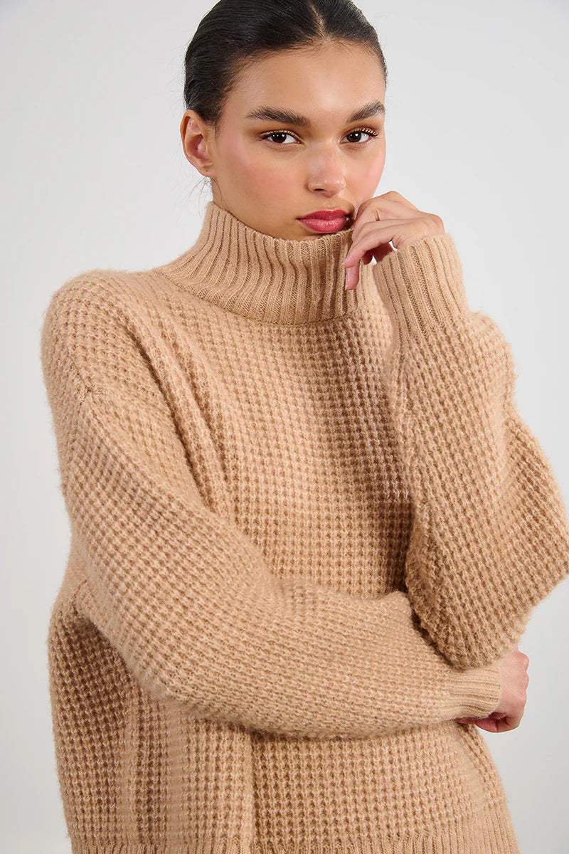 Oversized Knitted Sweater - Beige by Molly Bracken — alternate view