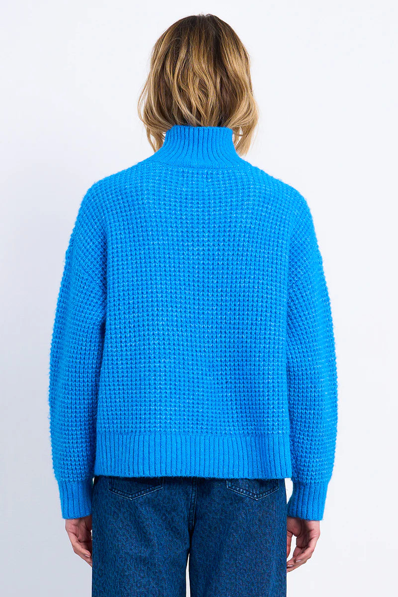 Oversized Knitted Sweater - Blue by Molly Bracken — alternate view