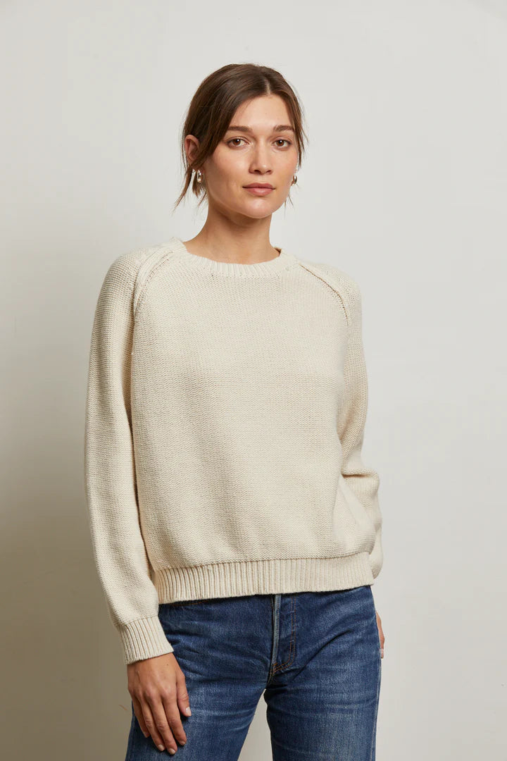 Evie Cotton Raglan Crewneck Sweater - Sugar by perfectwhitetee | 25 South Boutiques