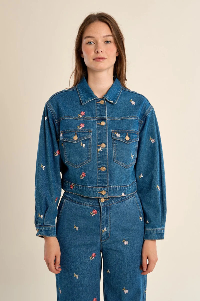 Embroidered Woven Jacket - Blue by Molly Bracken | 25 South Boutiques