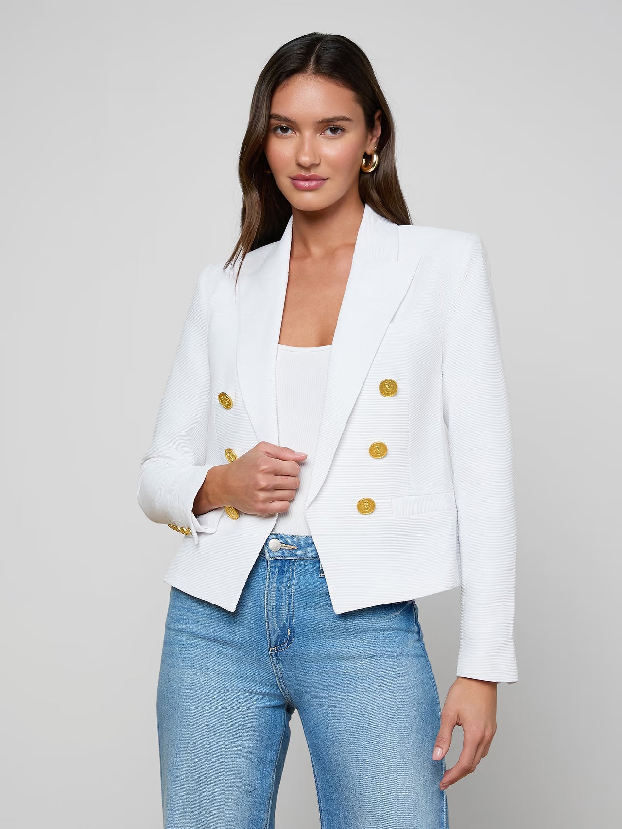 Brooke Blazer - White Multi Small Butterfly Jungle by L'agence | 25 South Boutiques