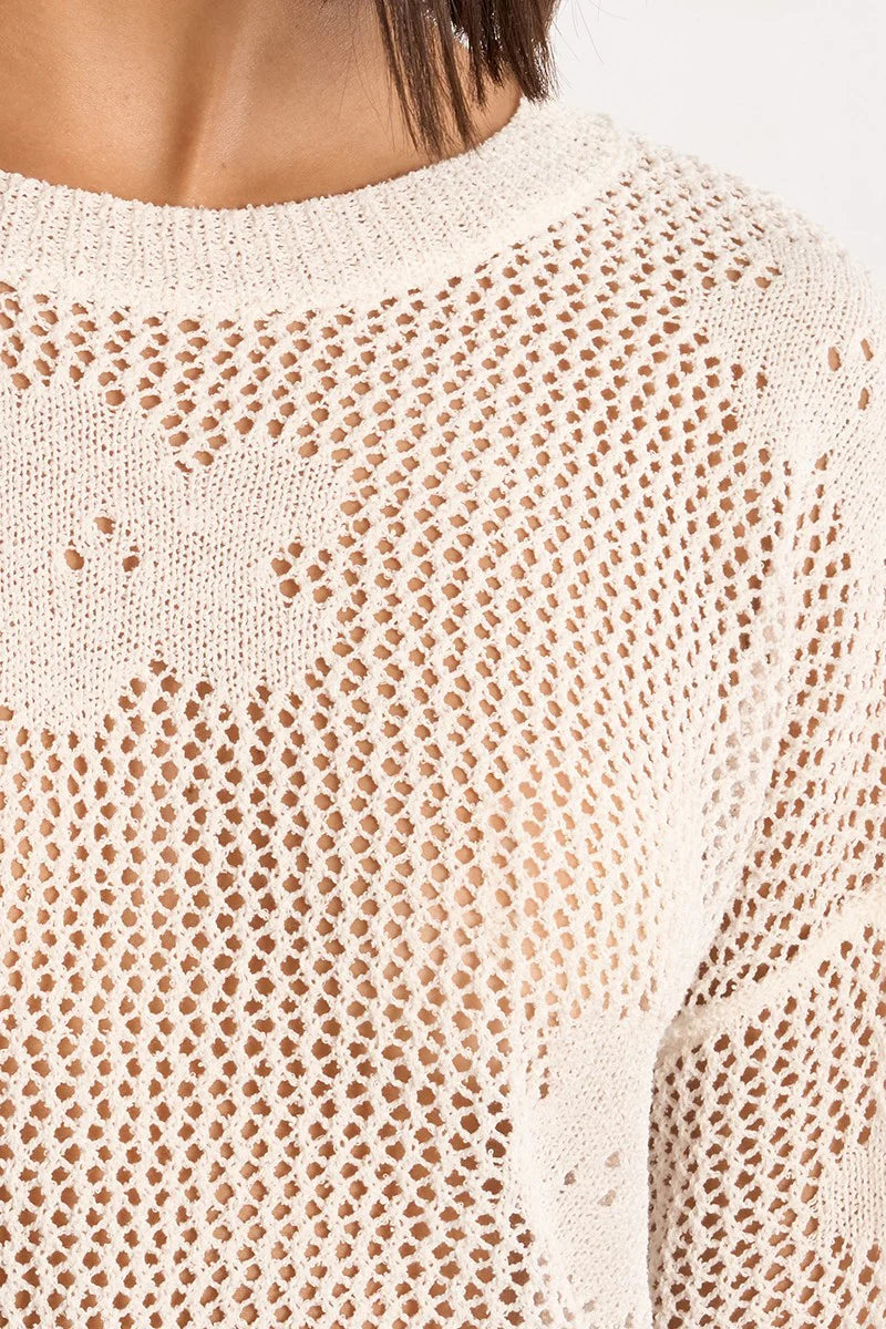 Floral Knitted Sweater - White by Molly Bracken — alternate view