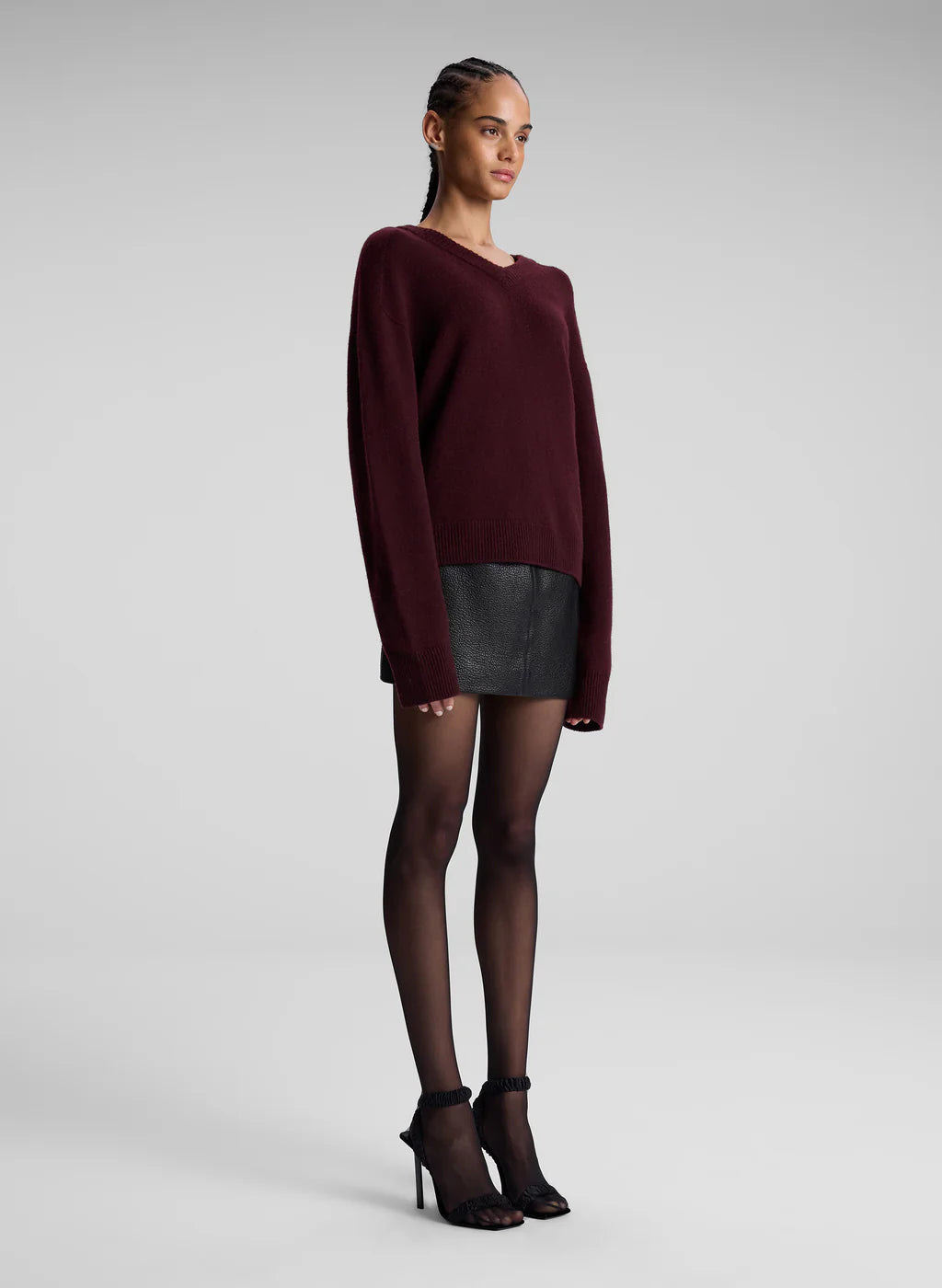Cowan Leather Mini Skirt - Black by A.L.C — view 3