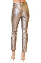 Rue Faux Leather Pants - Silver by Milly — view 3