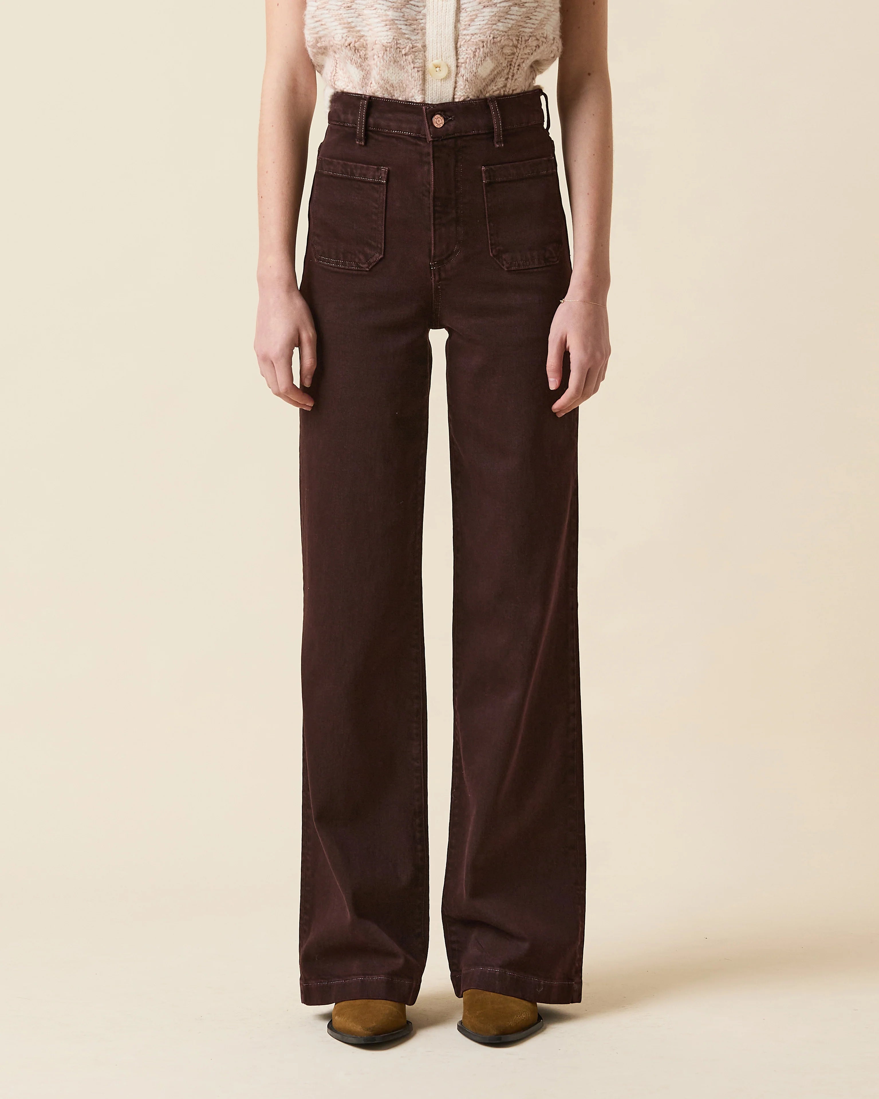 Virginia Wide Leg 30'' - Brown by Le Jean — alternate view