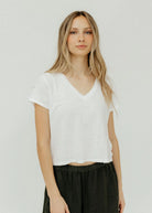 Amber Crop Tee - White by Velvet | 25 South Boutiques