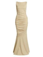 Hisato Gathered Mermaid Gown - Gilded Desert by Chiara Boni — view 4