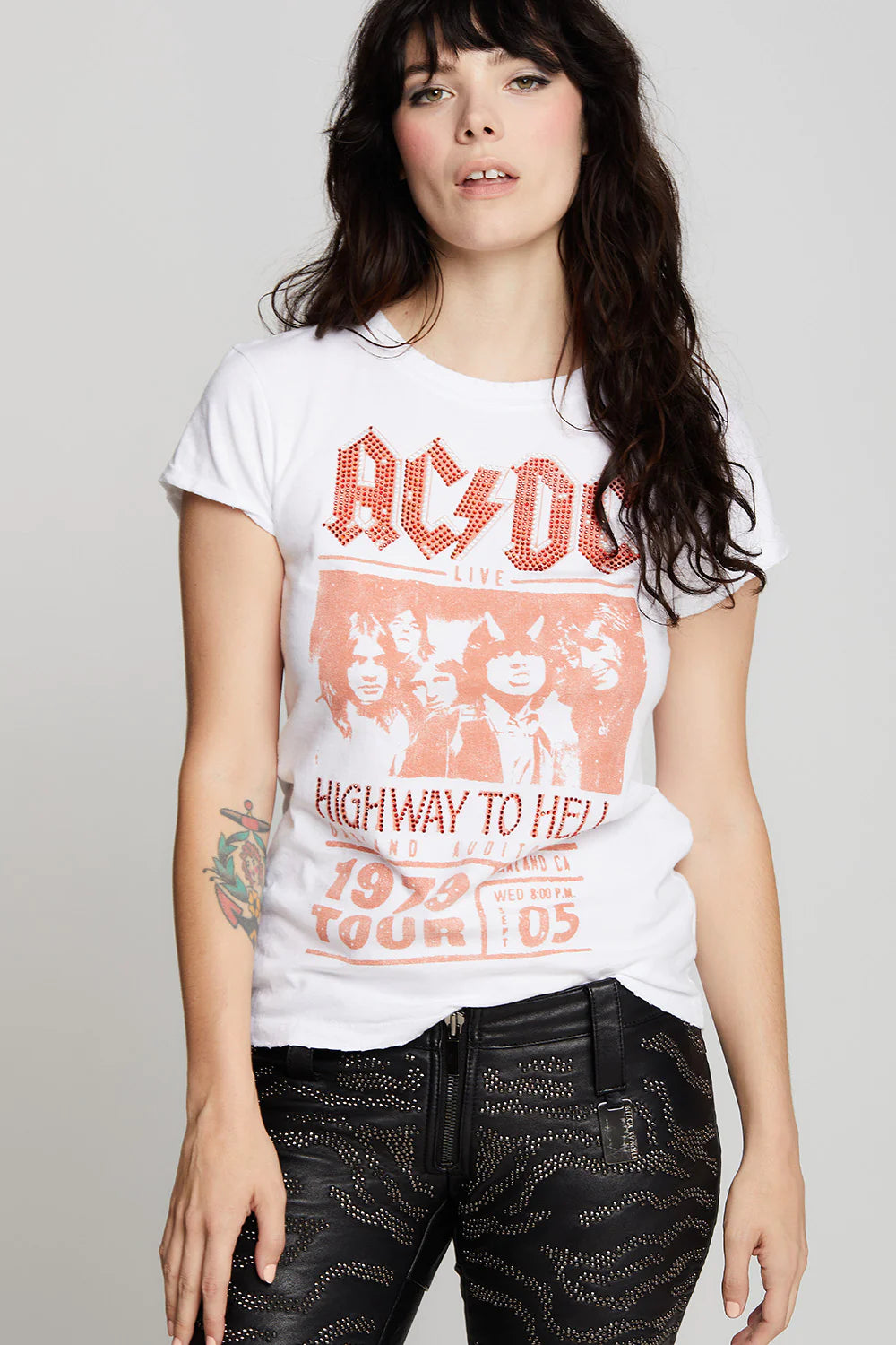 AC/DC 1979 Crystal Tee - White by Recycled Karma | 25 South Boutiques