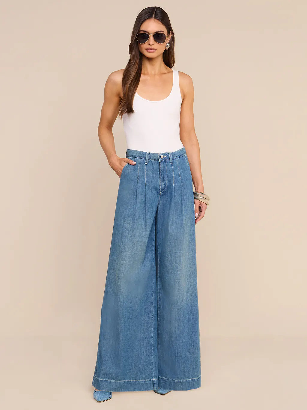 Jayani Pleated Wide-Leg Jean - Saratoga by L'agence | 25 South Boutiques