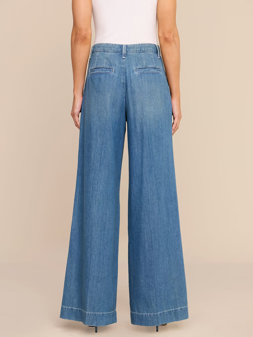 Jayani Pleated Wide-Leg Jean - Saratoga by L'agence — view 4