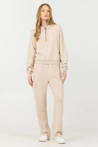 Cashmere Fleece Quarter Zip - Vanilla Cream by Vintage Havana — view 3