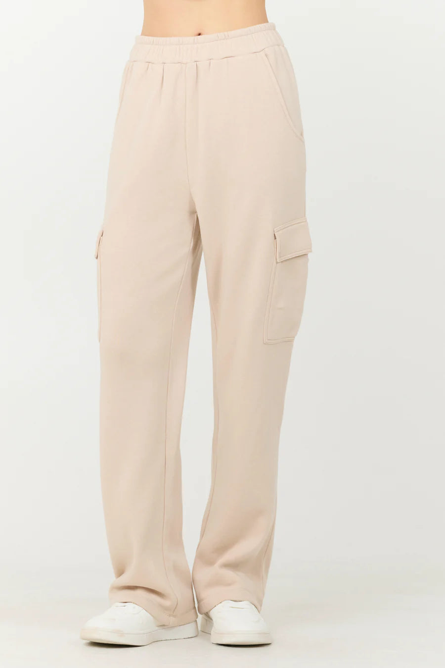 Cashmere Fleece Cargo Pants - Vanilla Cream by Vintage Havana — alternate view