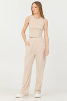 Cashmere Fleece Cargo Pants - Vanilla Cream by Vintage Havana | 25 South Boutiques