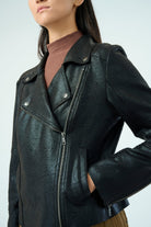 Piper Metallic Moto Jacket - Metallic Black by Marrakech — alternate view