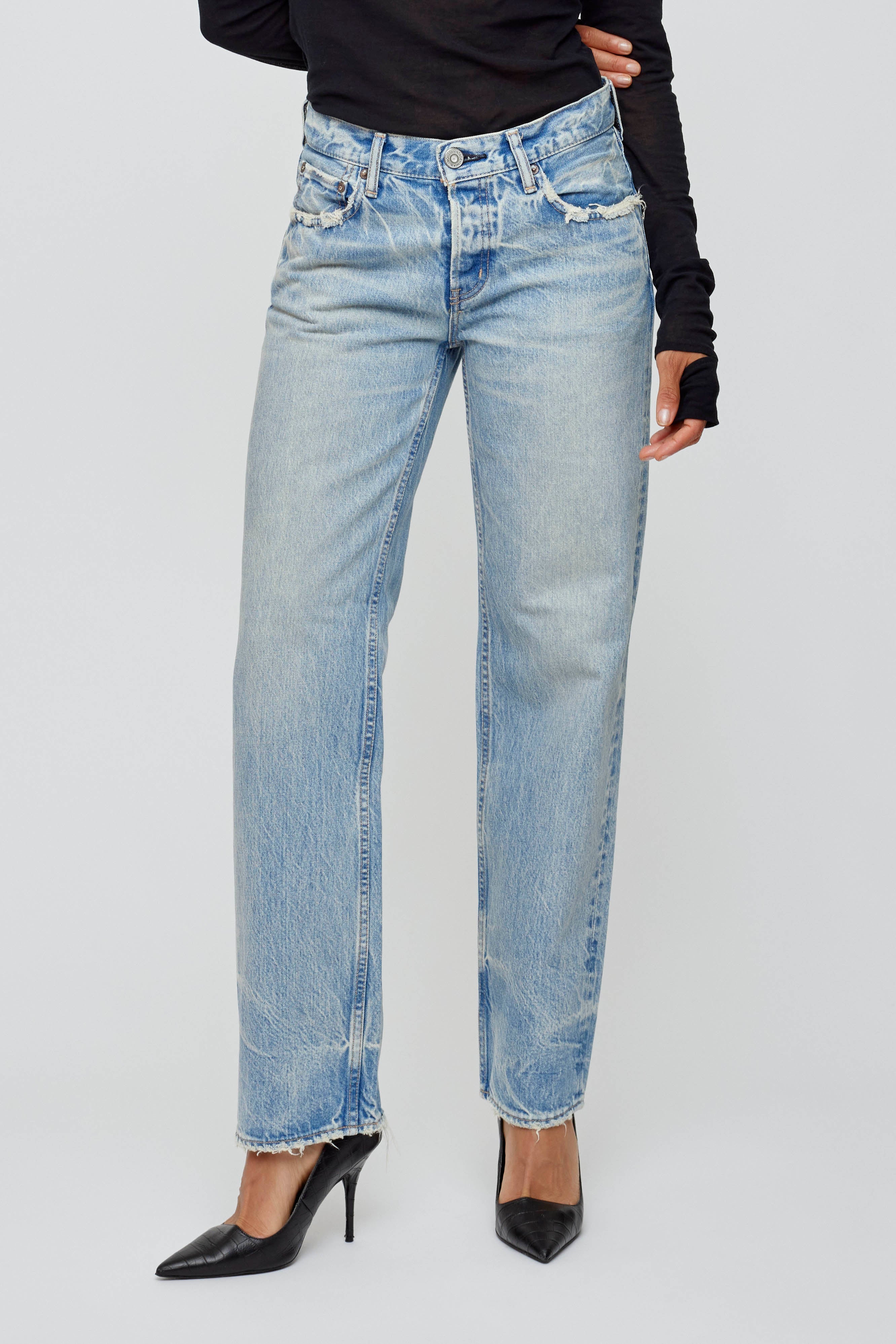 Wildwood Low-Rise Straight - Light Blue by Moussy | 25 South Boutiques