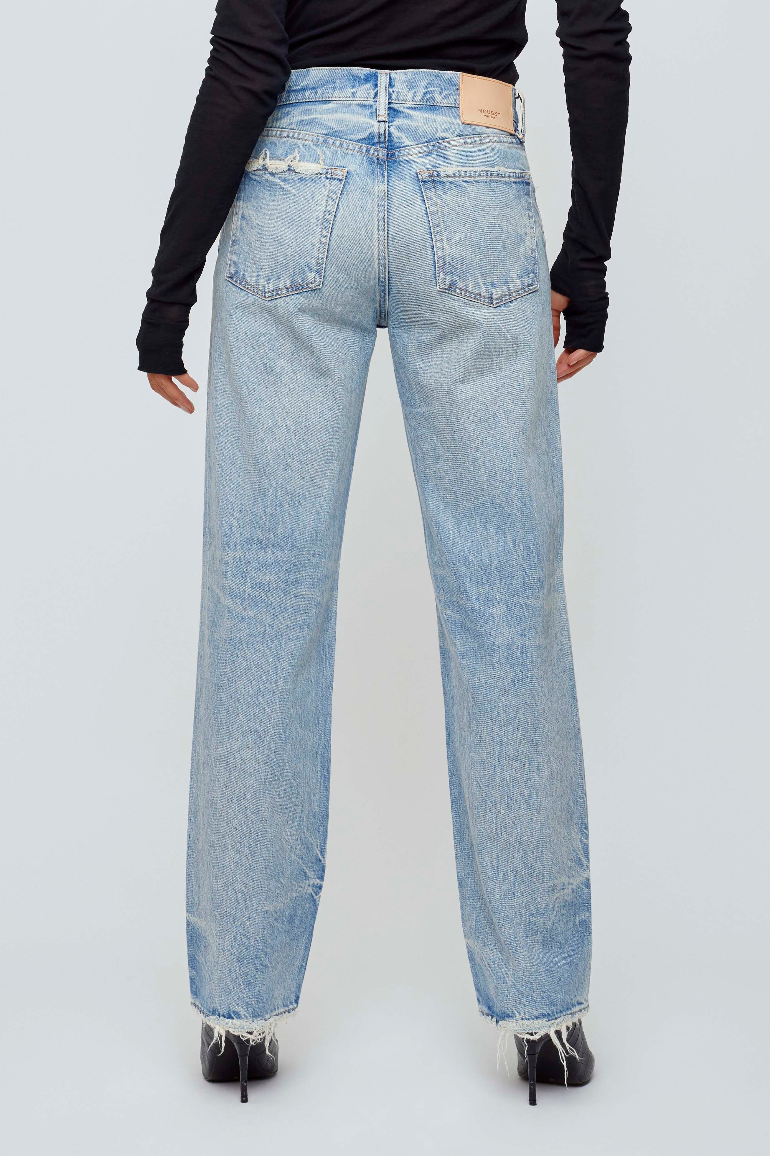 Wildwood Low-Rise Straight - Light Blue by Moussy — alternate view