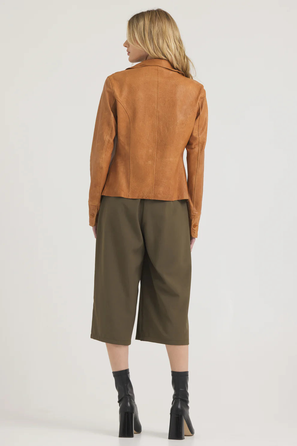Amelia Wrinkled Leather Jacket - Au Lait by Jakett — view 4