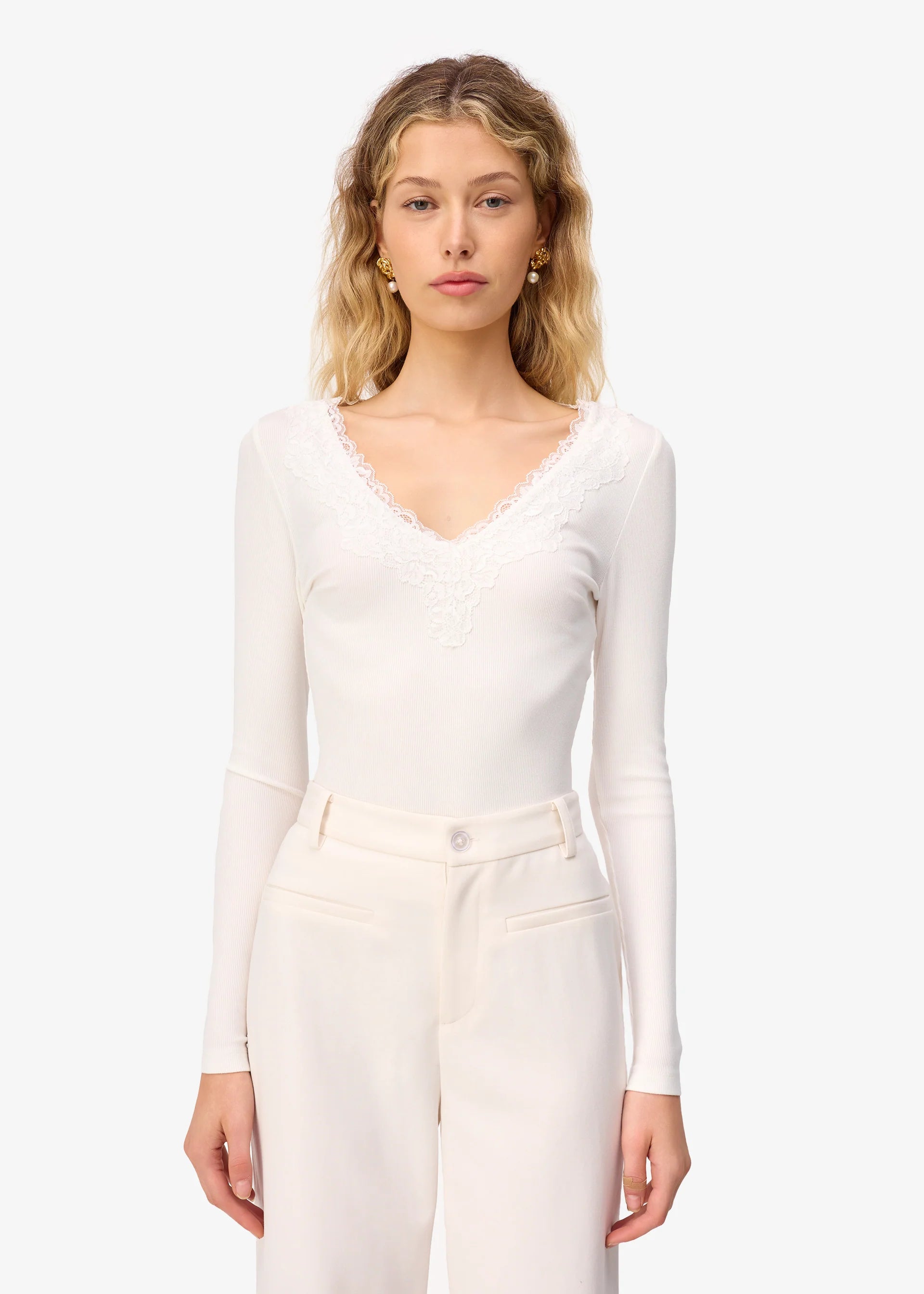 Rooney Rib Knit Top - White by Cami NYC | 25 South Boutiques