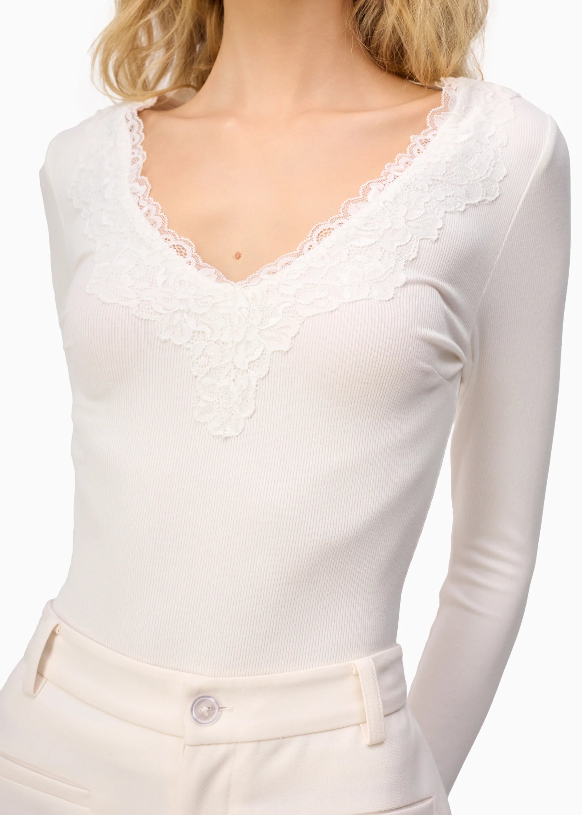 Rooney Rib Knit Top - White by Cami NYC — alternate view