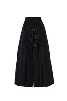 Dramatic Waist Bow Sequins Wide-Leg Culottes - Black by Psophia — view 4