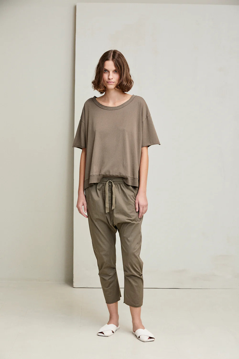 Basic Cotton 3/4 Long Pants - Safari by Kristensen | 25 South Boutiques