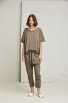 Basic Cotton 3/4 Long Pants - Safari by Kristensen | 25 South Boutiques